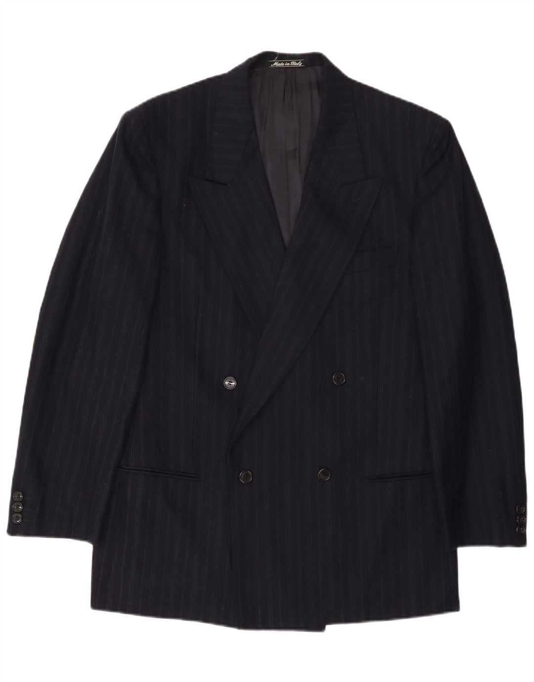 Giacca blazer da uomo Giorgio Armani UK 38 medio blu navy gessato
