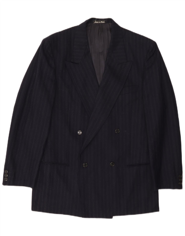 Giacca blazer da uomo Giorgio Armani UK 38 medio blu navy gessato