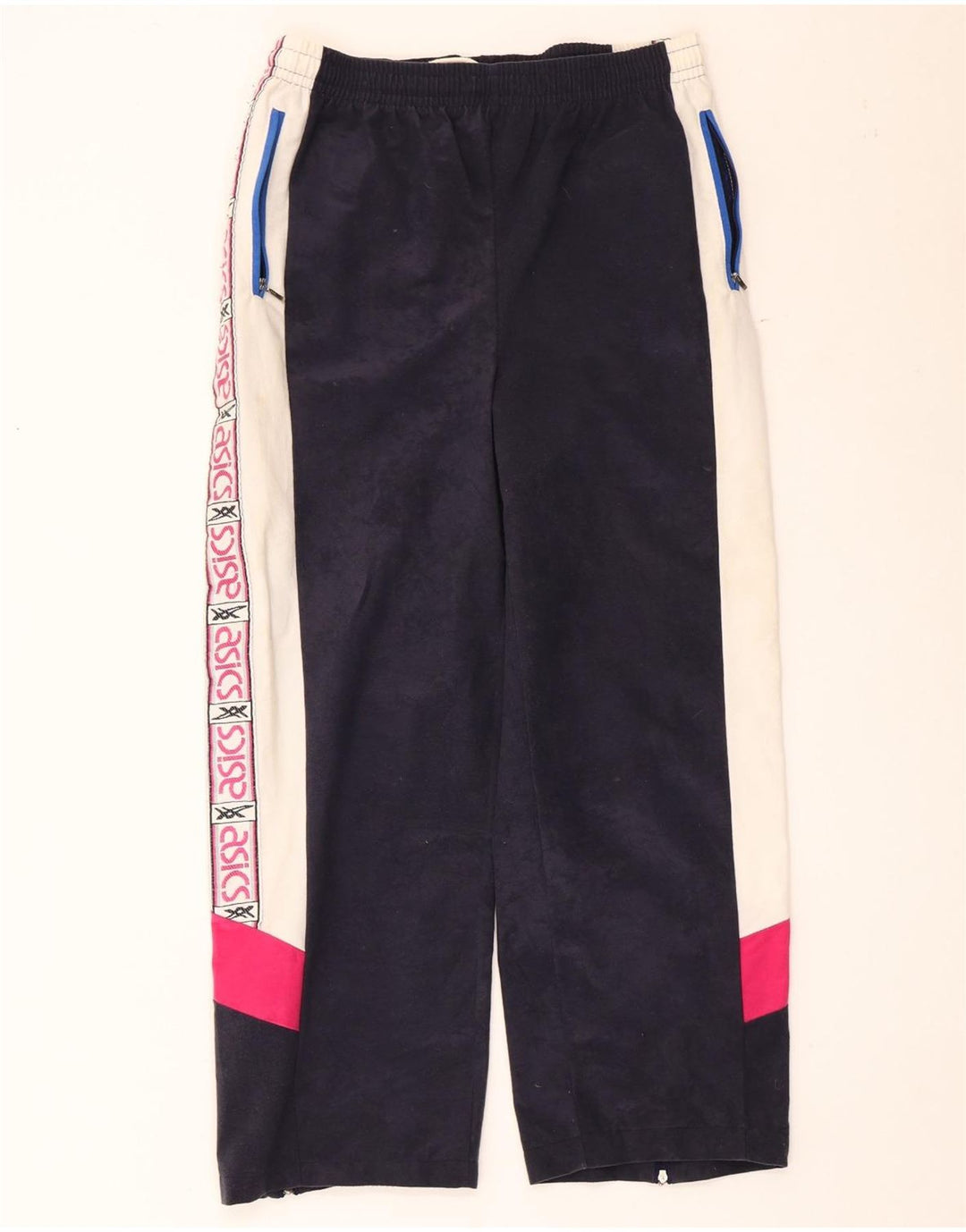 Pantaloni da tuta grafica da uomo Asics a blocchi di colore blu navy medio