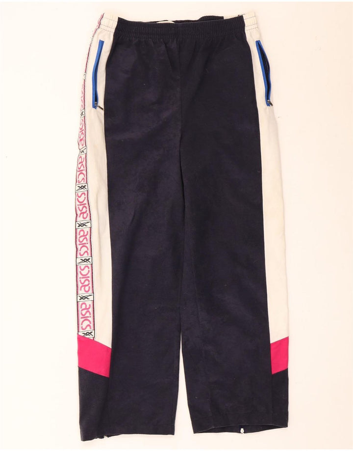 Pantaloni da tuta grafica da uomo Asics a blocchi di colore blu navy medio