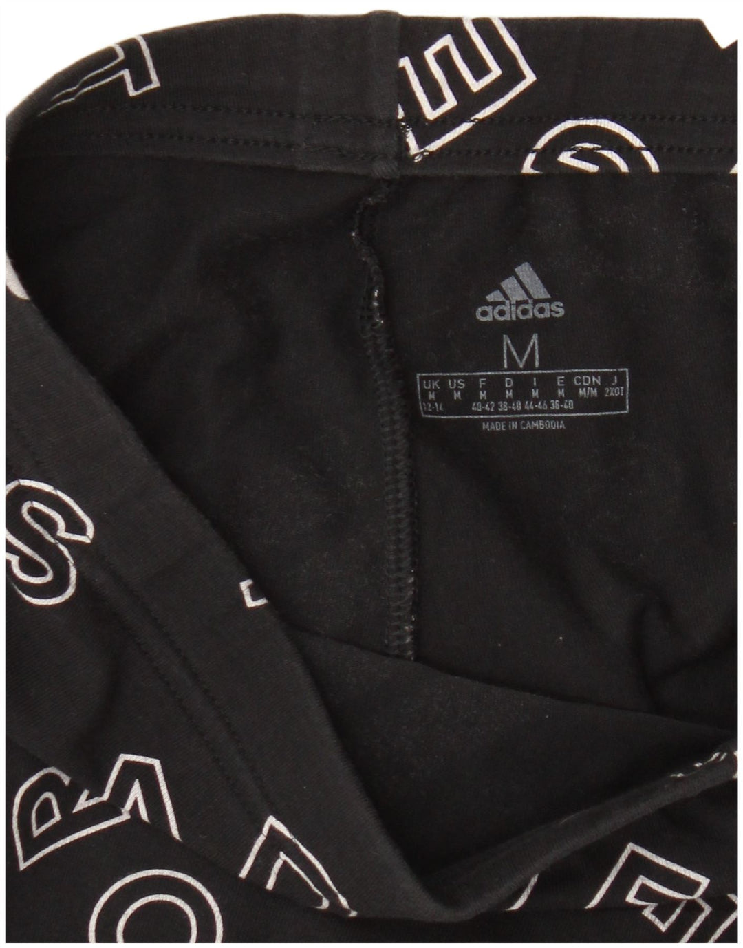 Leggings grafici Adidas da donna UK 12/14 medio nero