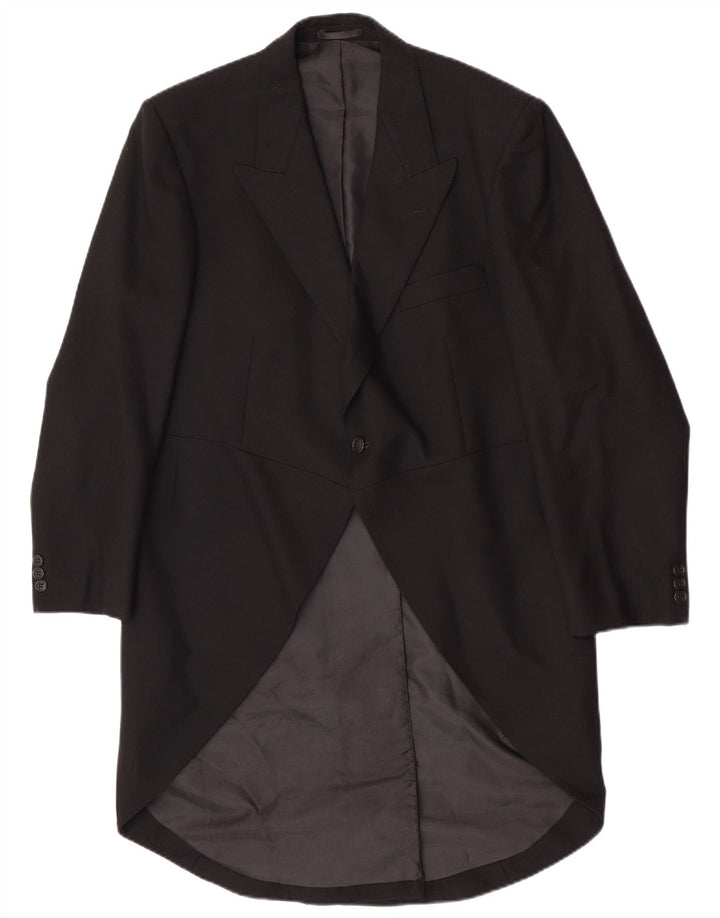 Giacca blazer da uomo Magee a 1 bottone, UK 40, grande, in lana vergine nera