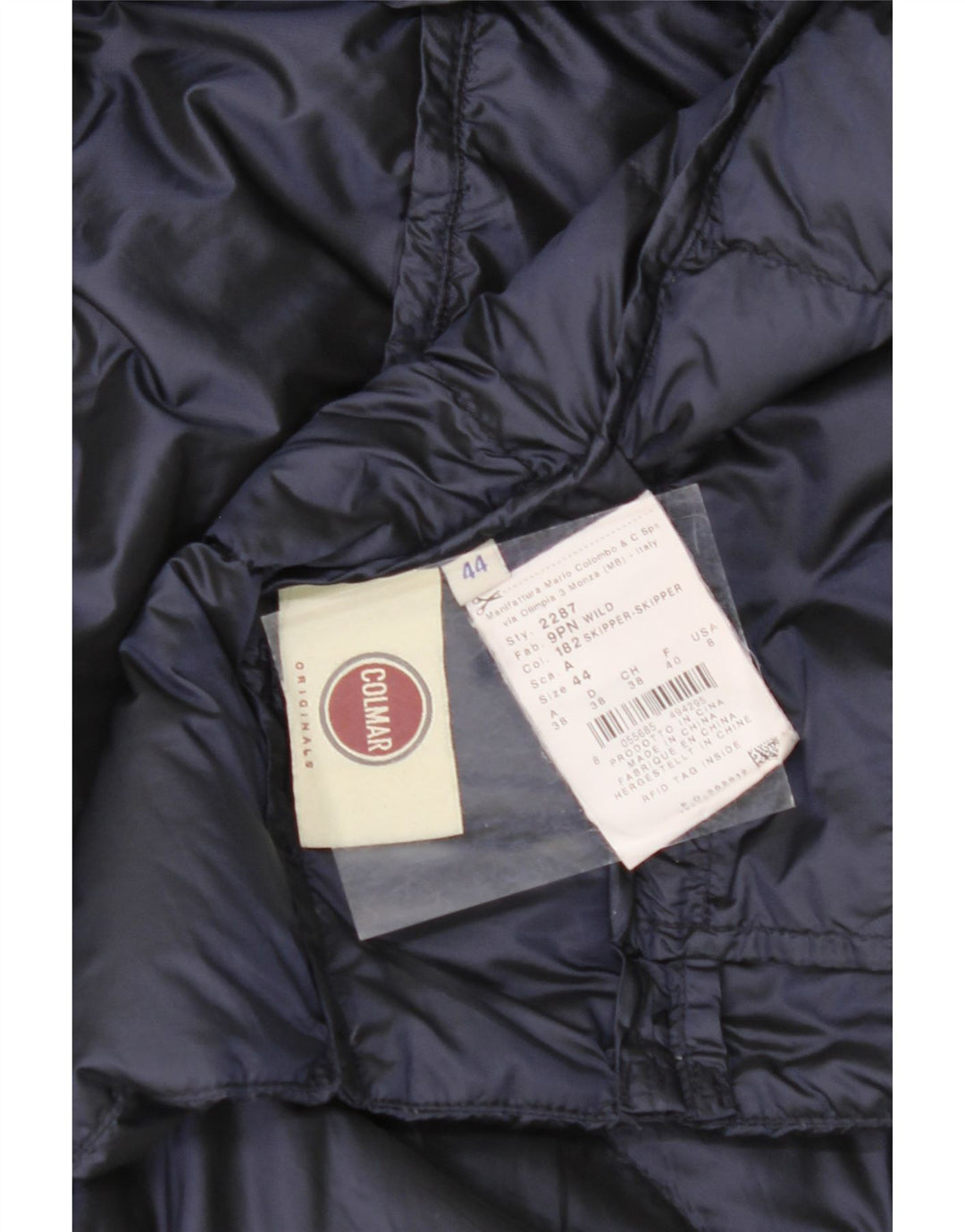 COLMAR Womens Padded Jacket IT 44 Medium Navy Blue Polyester Vintage Colmar and Second-Hand Colmar from Messina Hembry 