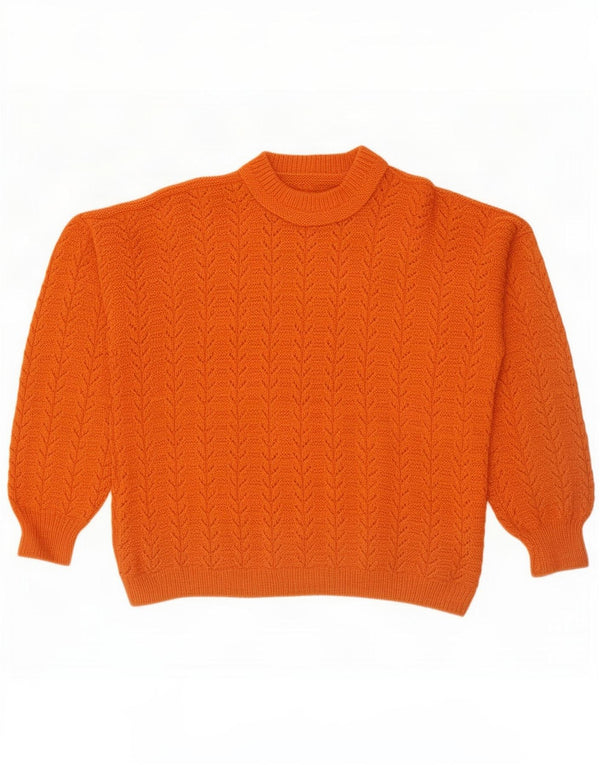 Vintage Womens Turtle Neck Jumper Sweater UK 16 Large Orange