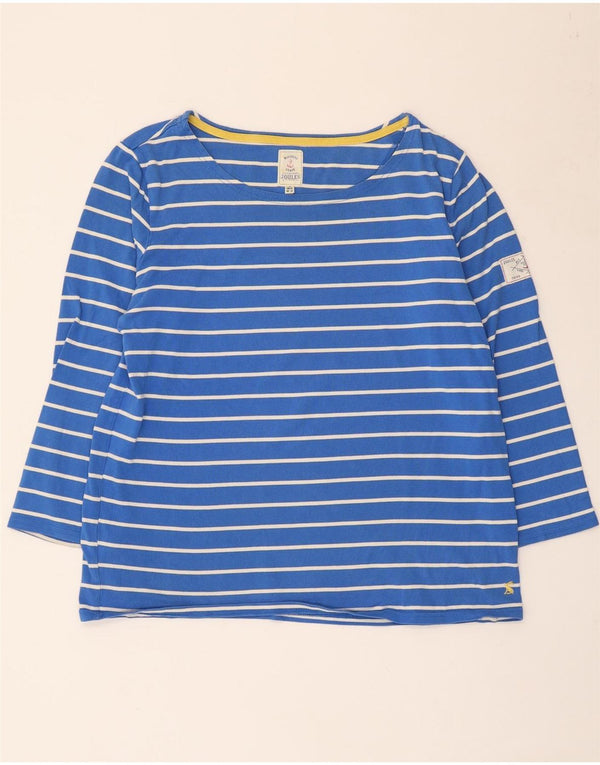 Joules Top da donna a maniche lunghe UK 16 Cotone a righe grandi blu