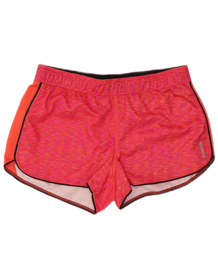 Pantaloncini sportivi Reebok da donna UK 14 Large Pink Flecked Poliestere