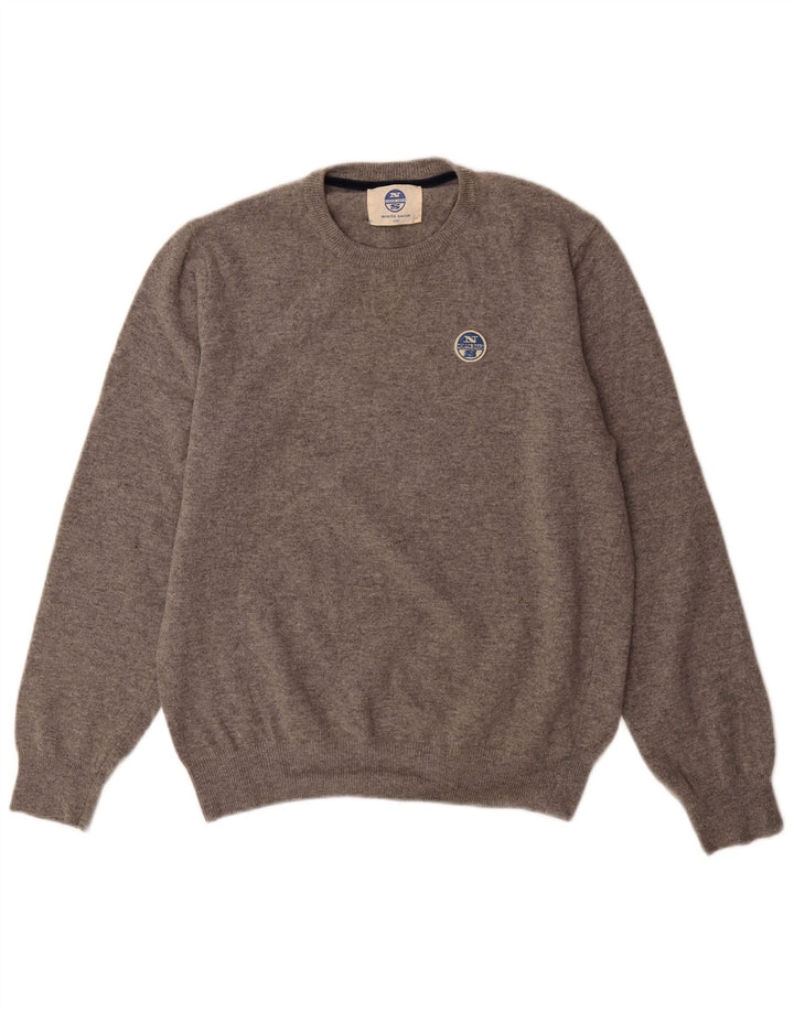 Maglione girocollo da uomo North Sails grande in lana grigia