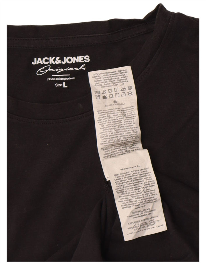 T-shirt da uomo Jack & Jones Top grande in cotone nero