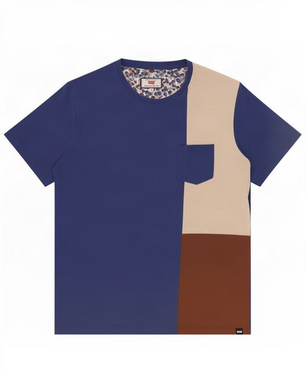T-shirt grafica da uomo Carrera Top blu medio color block