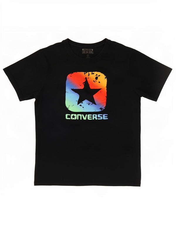 Converse Womens Graphic T-Shirt Top UK 10 Small Black
