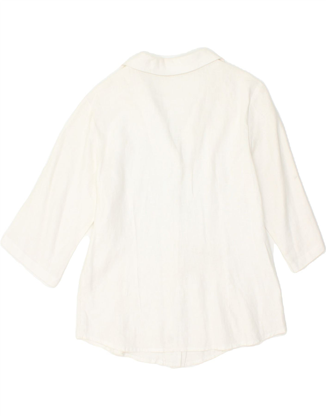 VINTAGE Womens 3/4 Sleeve Shirt Blouse UK 12 Medium White Vintage Vintage and Second-Hand Vintage from Messina Hembry 