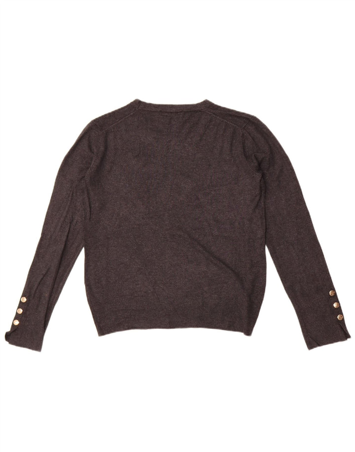 Maglione maglione girocollo da donna Zara UK 14 grande grigio