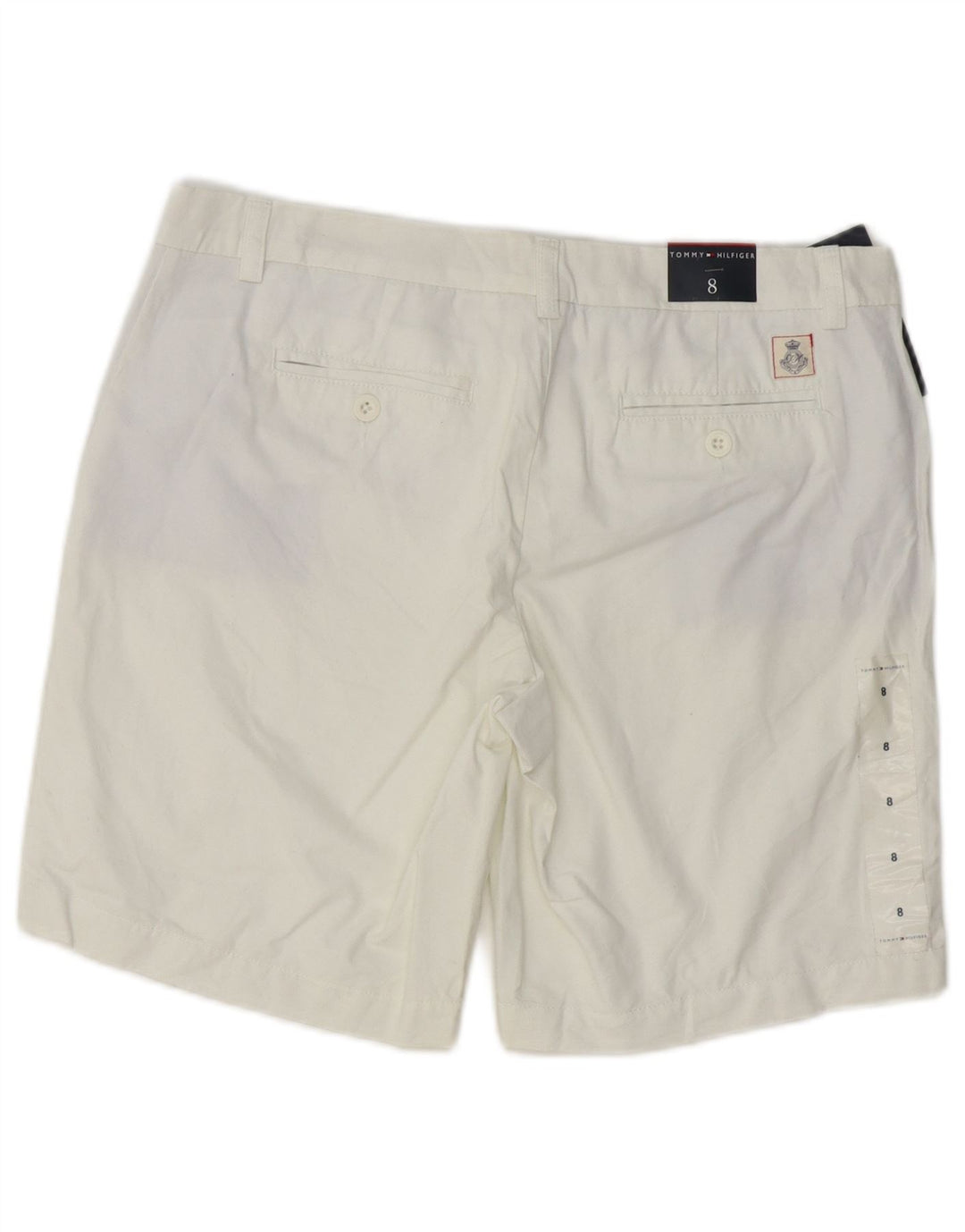 Pantaloncini chino da donna Tommy Hilfiger US 8 medi W32 cotone bianco