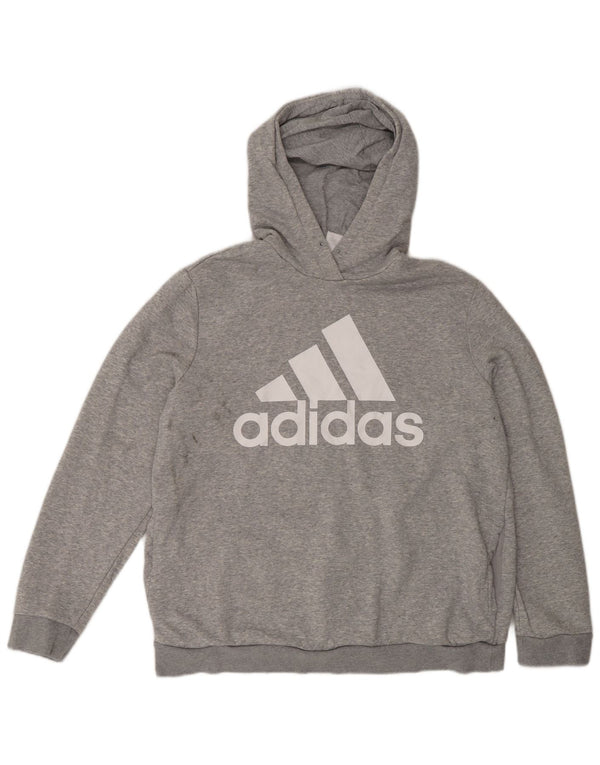 Felpa con cappuccio grafica da donna Adidas UK 20/22 XL grigio cotone sportivo