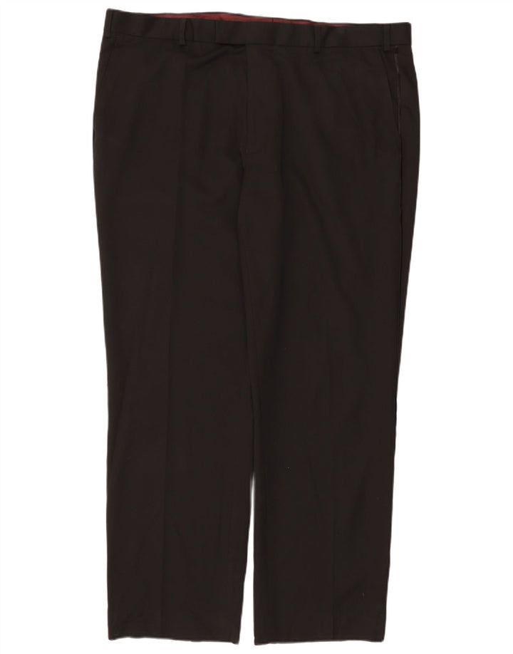 Pantaloni da abito regolari dritti da donna Marks & Spencer W42 L31 neri