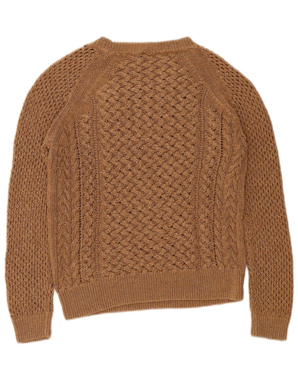 Massimo Dutti Maglione da donna con scollo a barchetta UK 10 piccolo marrone