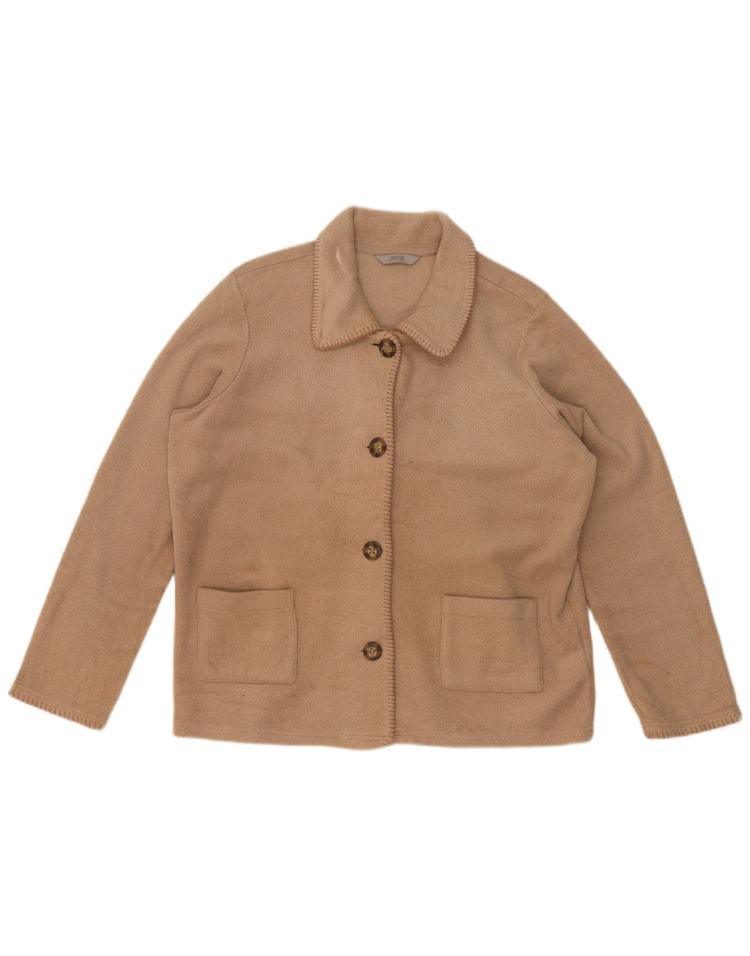Giacca in pile da donna Marks & Spencer UK 16 Large Beige Poliestere