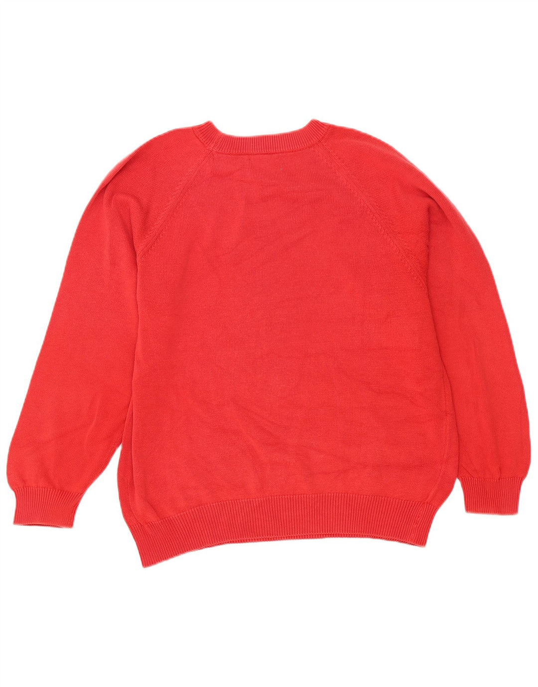 Maglione da uomo girocollo Benetton in cotone rosso medio