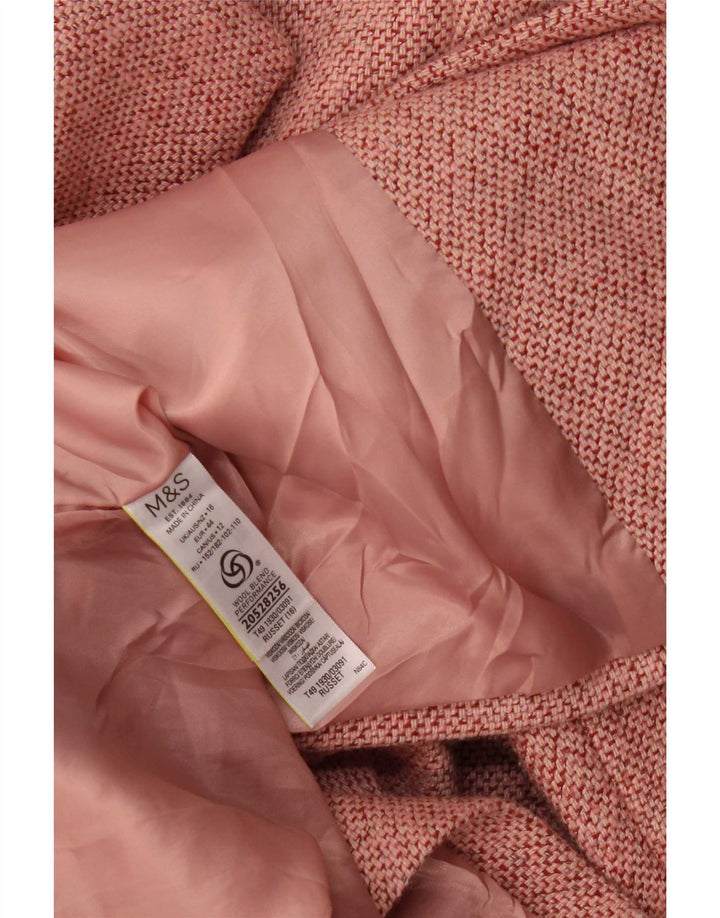 Cappotto doppiopetto da donna Marks & Spencer UK 16 grande poliestere rosa