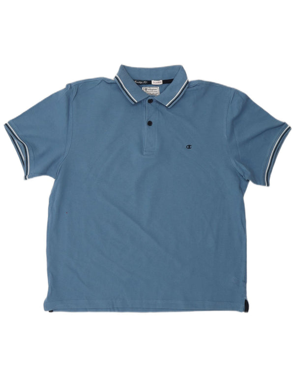 Polo da uomo CHAMPION Heritage Fit XL in cotone blu
