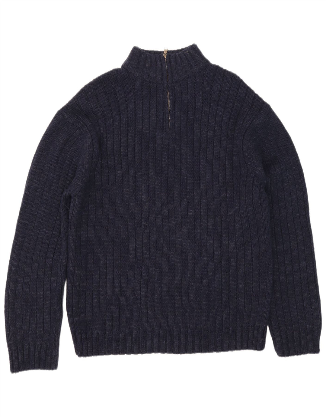 Maglione da uomo con collo con zip Marks & Spencer 2XL acrilico blu navy