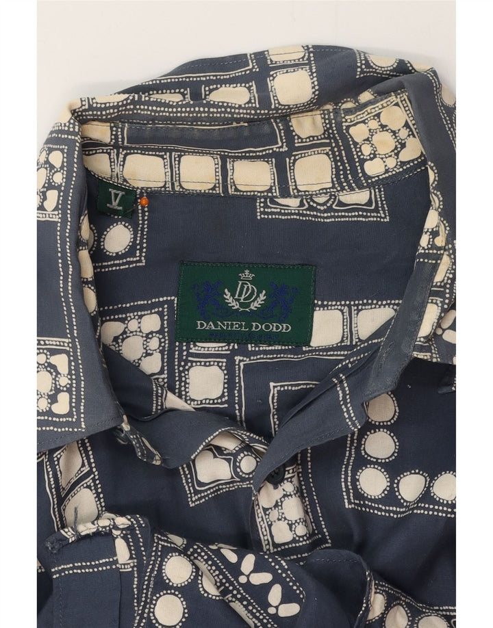 Camicia da uomo VINTAGE grande blu navy geometrica