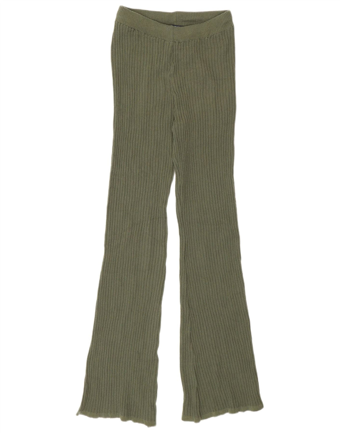 Leggings svasati in maglia da donna Zara UK 12 Poliestere verde medio