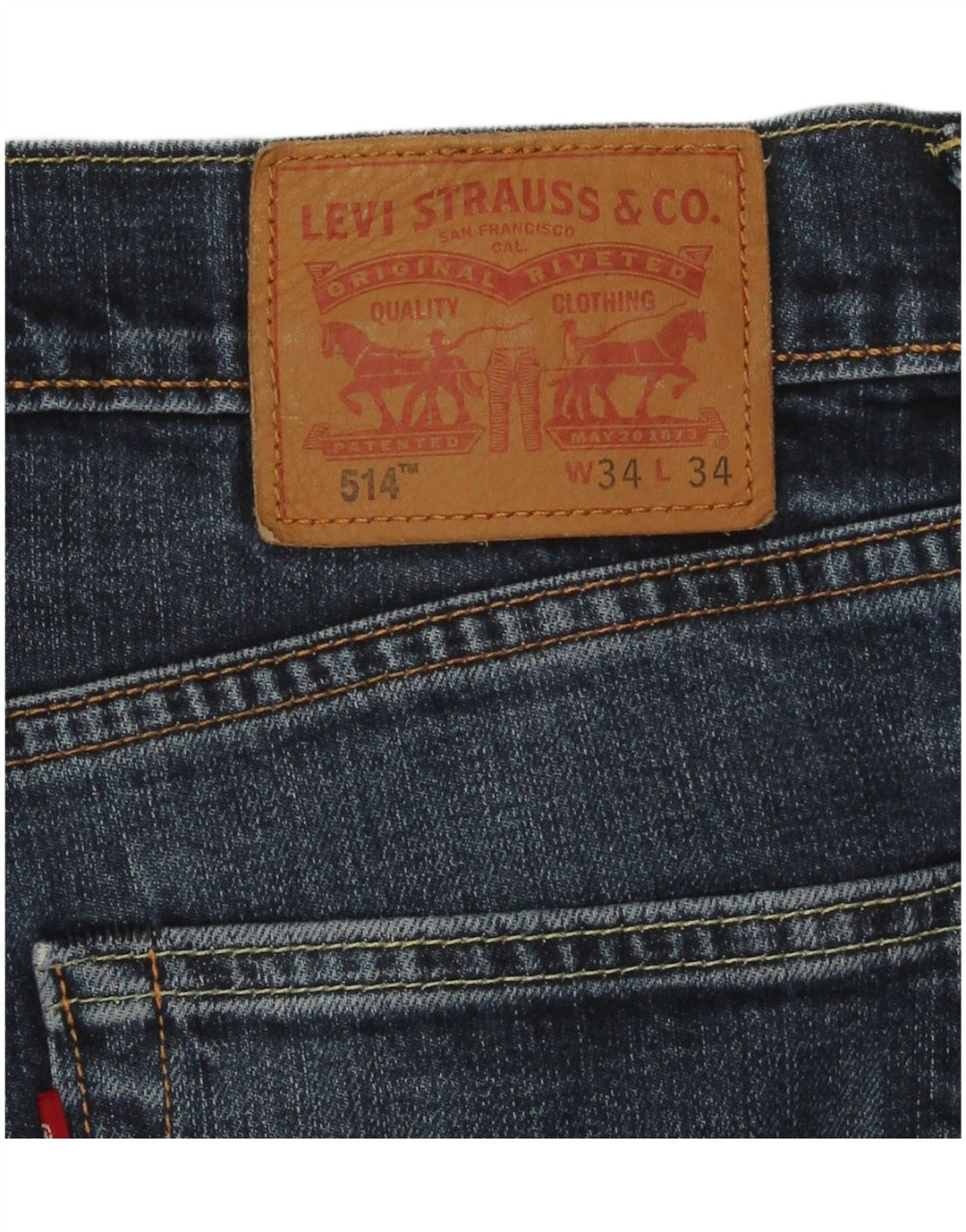 Levi's Uomo 514 Jeans dritti W34 L34 Cotone Blu