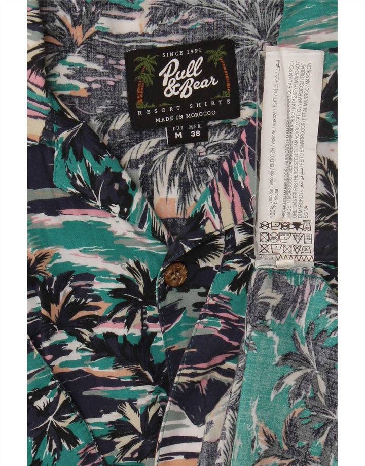 Maglia hawaiana a maniche corte da uomo Pull & Bear in viscosa multicolore media