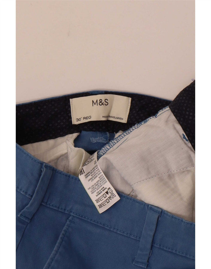 Pantaloncini chino da uomo Marks & Spencer W30 cotone blu medio