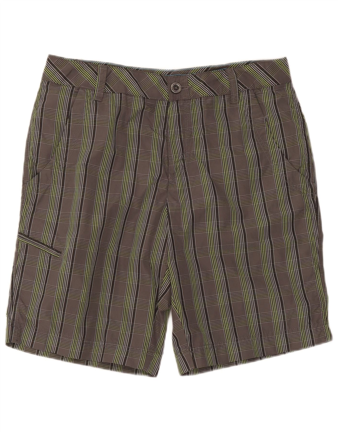 Pantaloncini cargo Columbia Omni-Shield da uomo W34 nylon a quadri grigi grandi