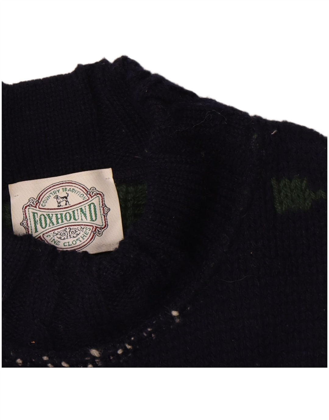 Maglione maglione collo alto da uomo Foxhound grande floreale blu navy