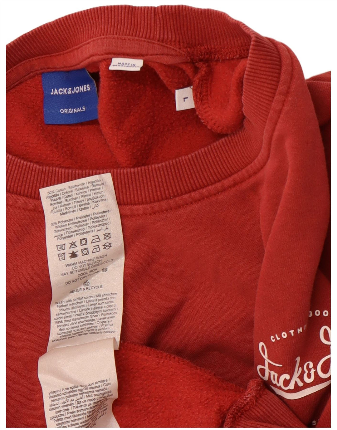 JACK & JONES Felpa da uomo Maglione grande in cotone bordeaux