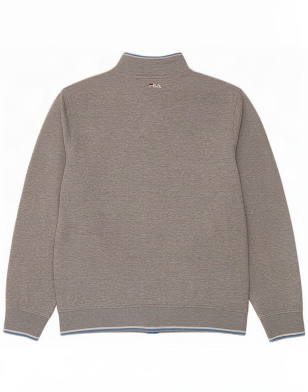 Fila Giacca da uomo con grafica grafica Giacca grande in cotone grigio