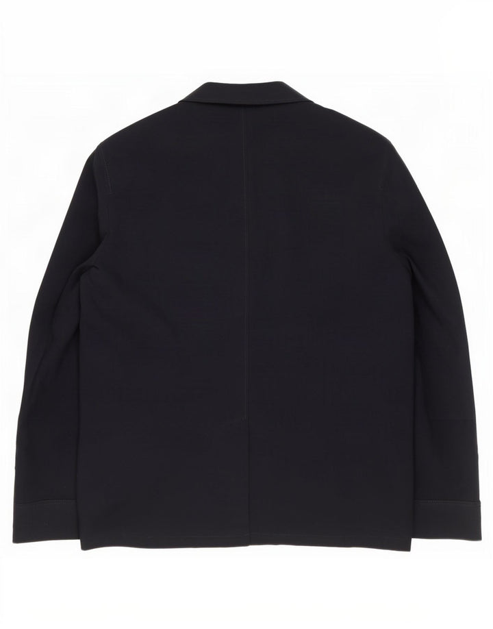 Giacca blazer da uomo a 3 bottoni Zara UK 40 grande poliestere blu navy
