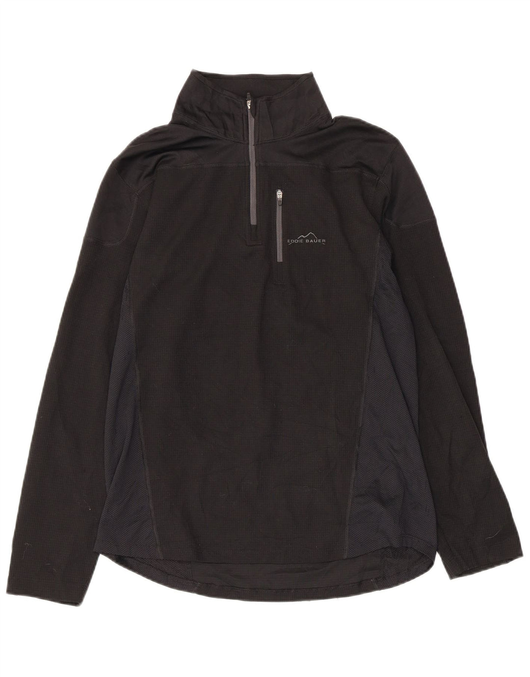 EDDIE BAUER Top da tuta pullover con zip e collo da donna UK 10 piccolo nero