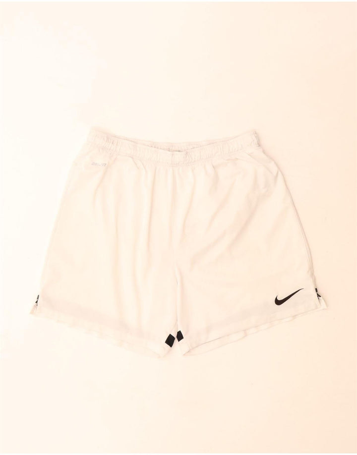 Pantaloncini sportivi Nike da uomo Dri Fit grandi in poliestere bianco sporco