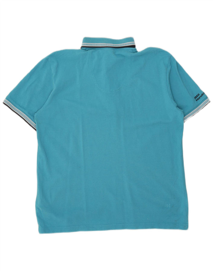 Polo da uomo Hugo Boss grande in cotone blu
