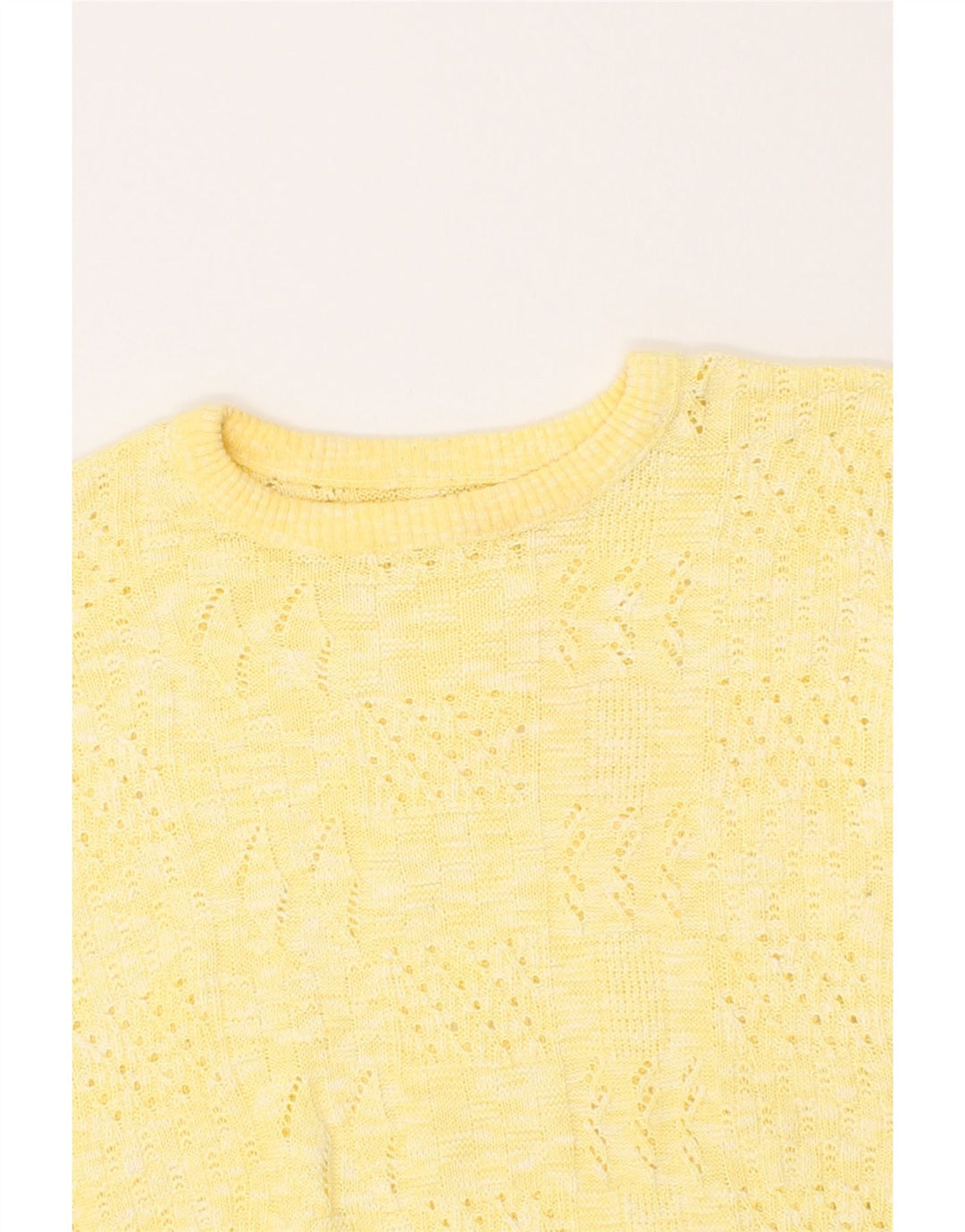 VINTAGE Womens Crew Neck Jumper Sweater UK 12 Medium Yellow Wool Vintage Vintage and Second-Hand Vintage from Messina Hembry 