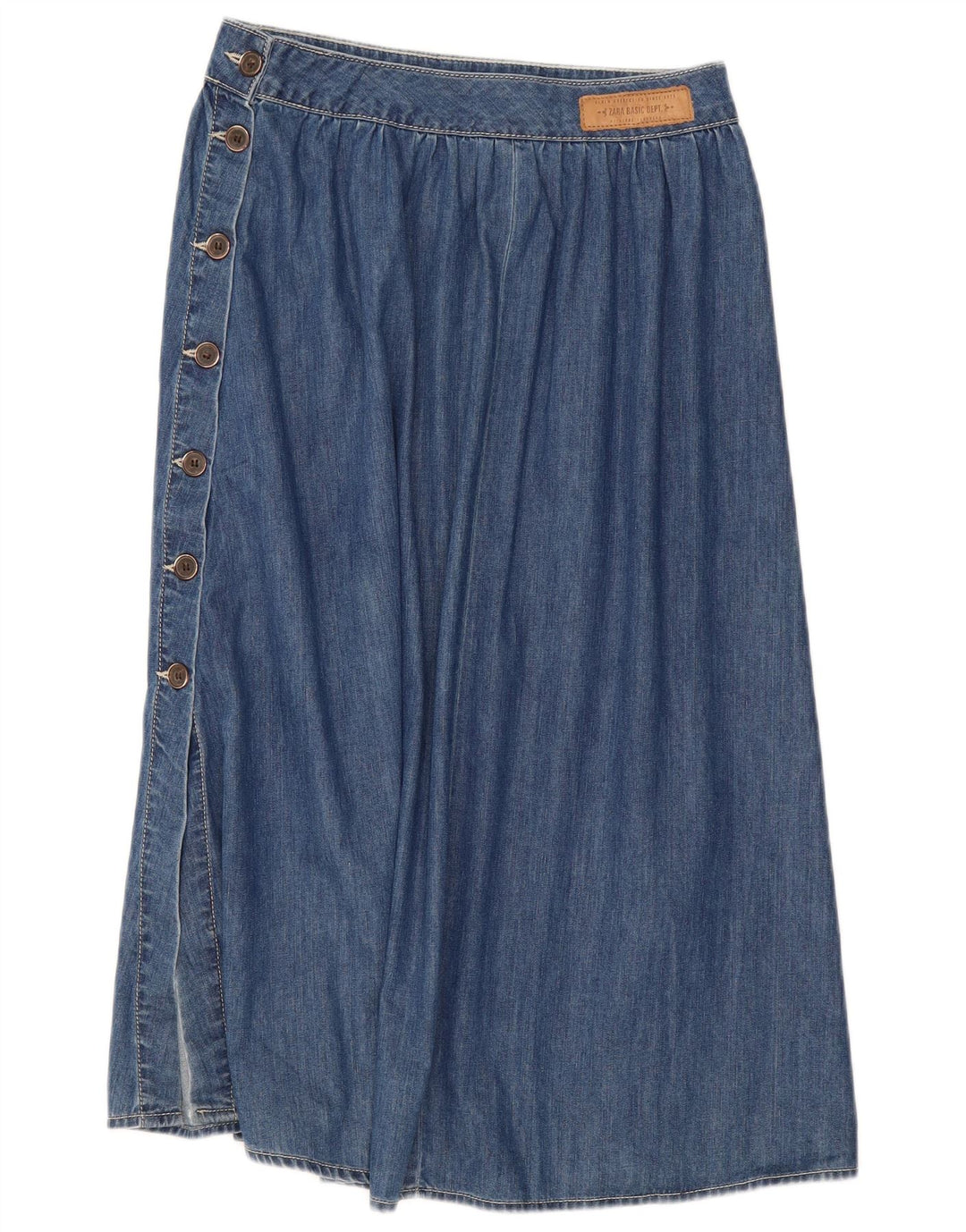 Gonna in denim da donna ZARA media W28 cotone blu