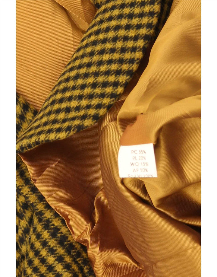 Giacca blazer vintage da uomo a 2 bottoni IT 52 XL poliestere a quadri gialli