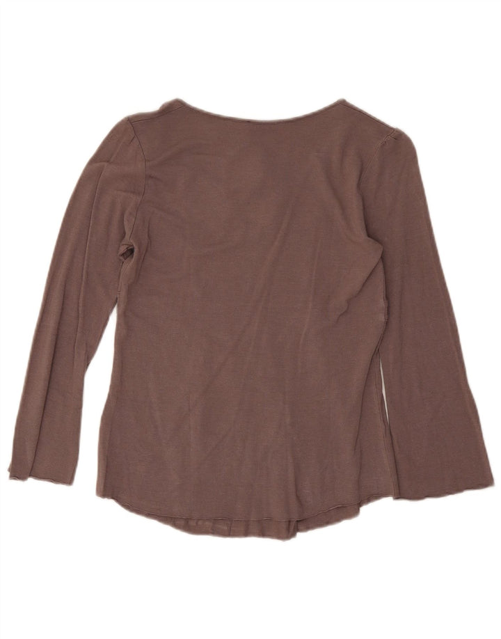 Max & Co. Top da donna manica 3/4 UK 12 Viscosa marrone medio