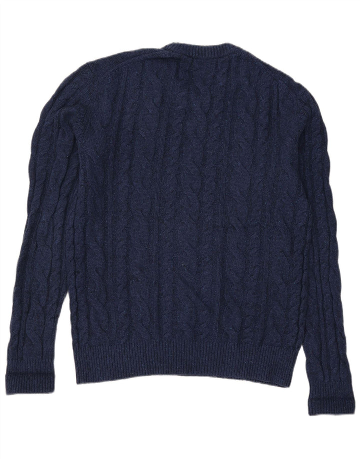 Maglione maglione girocollo da uomo Gap piccolo blu navy in lana d'agnello