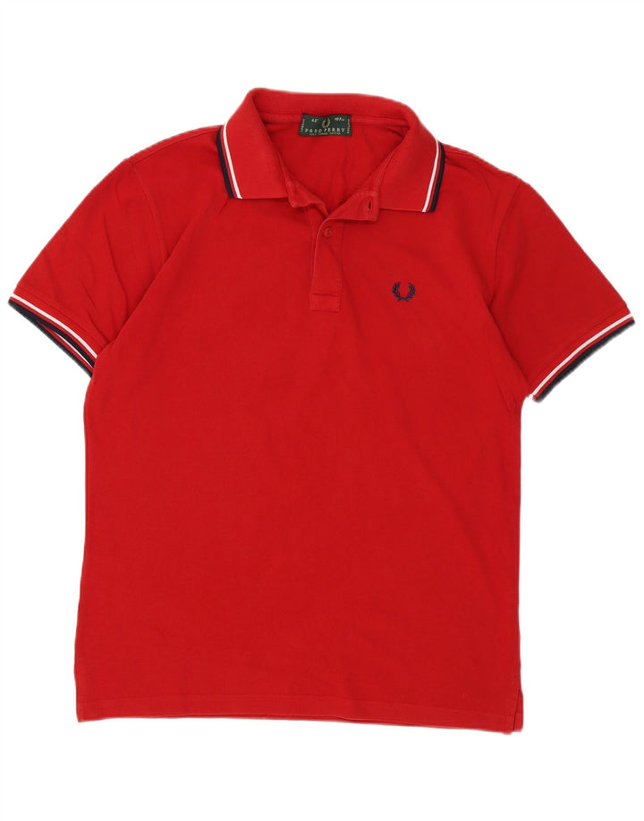 Polo da uomo Fred Perry in cotone a righe rosse medie