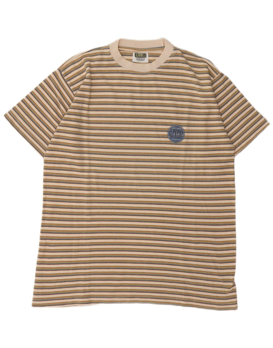 Maglietta da uomo Lee Top grande in cotone a righe beige
