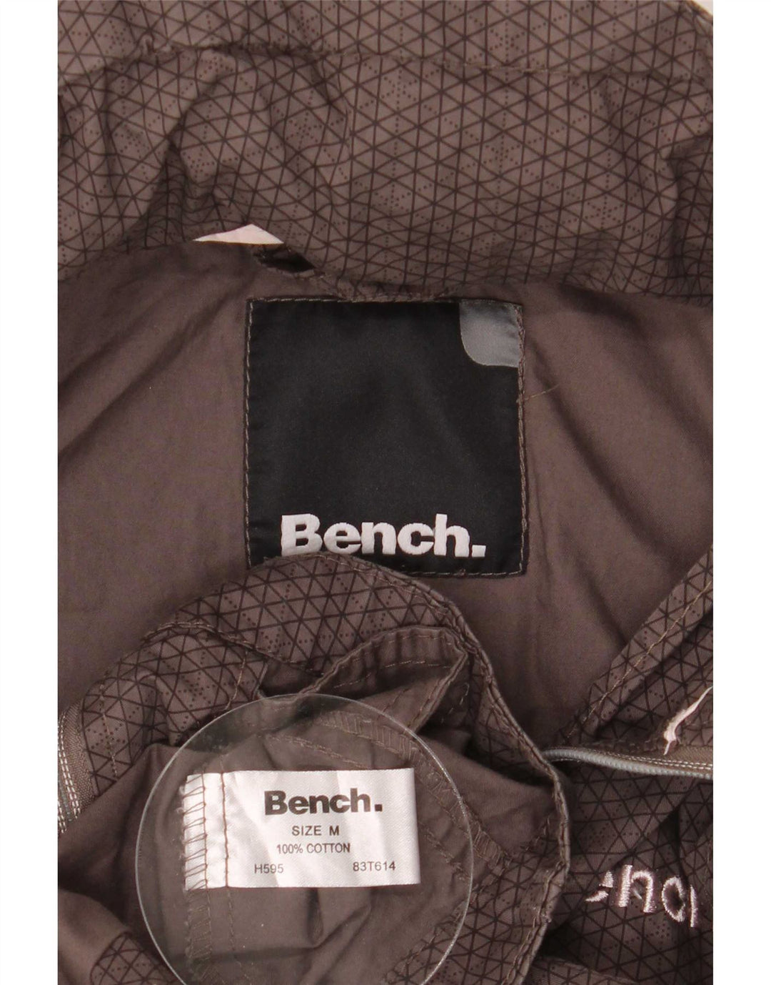 Giubbotto bomber con cappuccio grafico da donna Bench UK 14 Cotone marrone medio