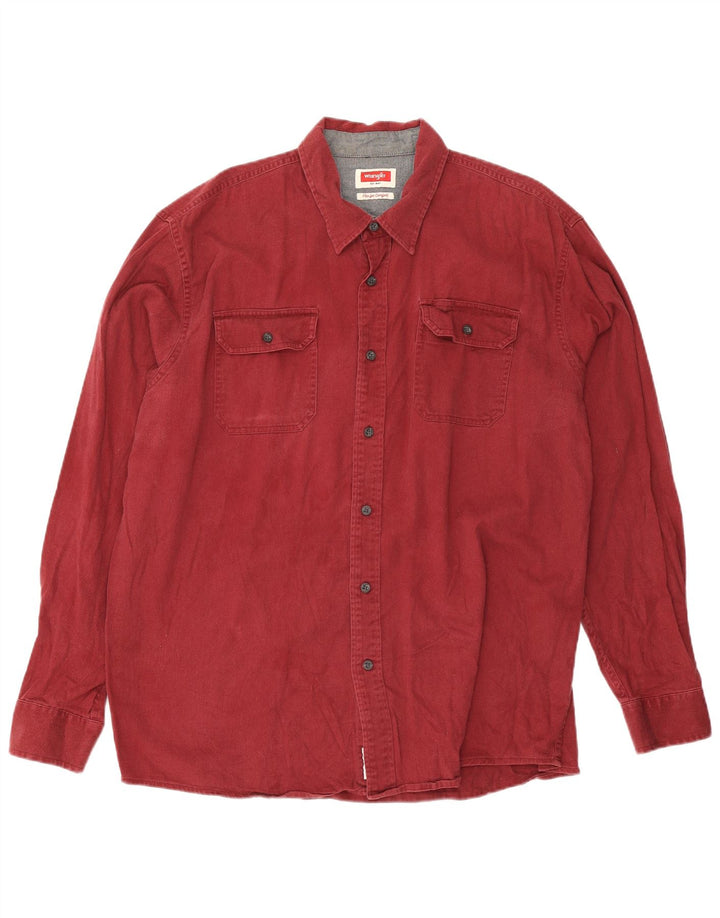Camicia da uomo Wrangler XL in cotone rosso