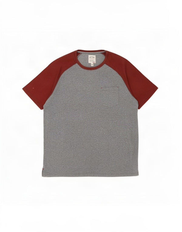 Fat Face Mens T-Shirt Top XL Grey Colourblock Cotton