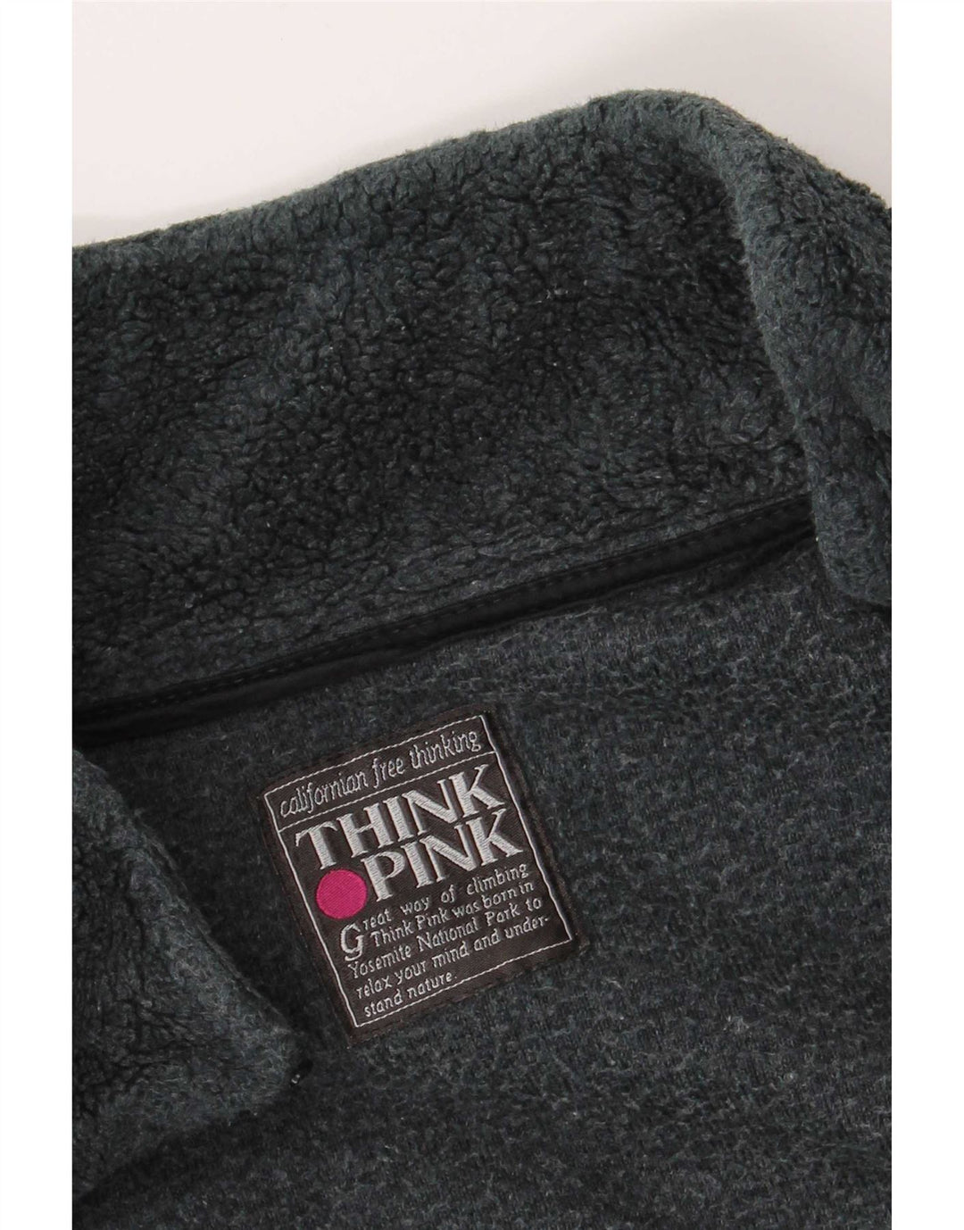 Giacca in pile da uomo Think Pink UK 42 XL Poliestere geometrico grigio