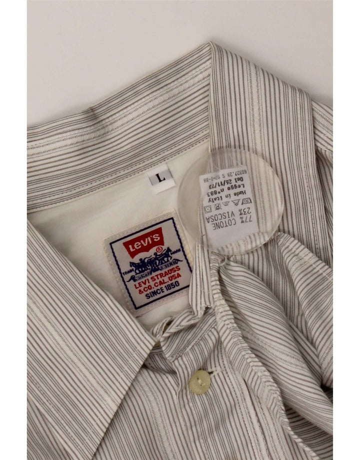 Camicia Levi's Uomo Large Cotone Gessato Grigio